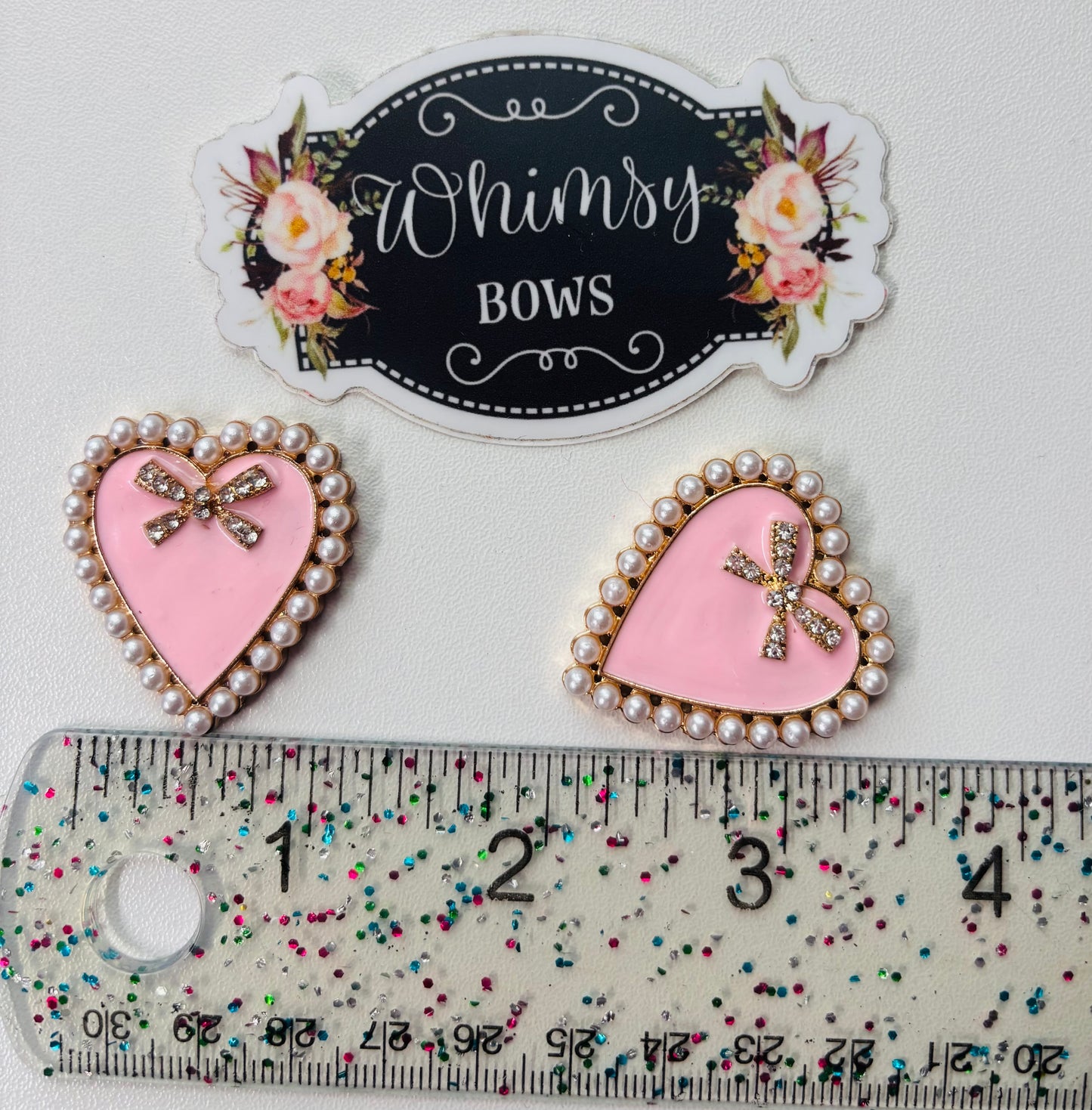 Enamel flat back pearl center