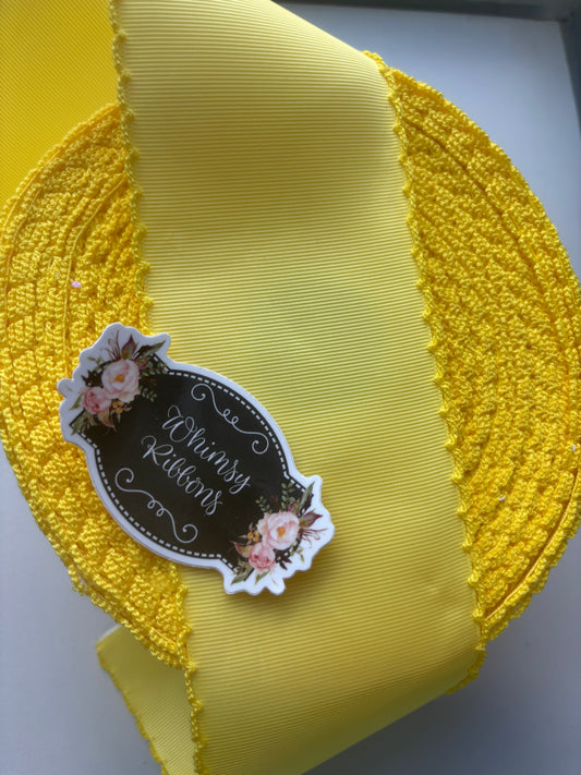 2 INCH LEMON YELLOW ON LEMON  - moonstich