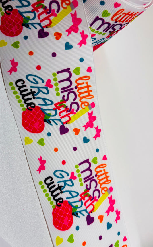 LITTLE MISS 4th grade   3 INCH  RIBBON