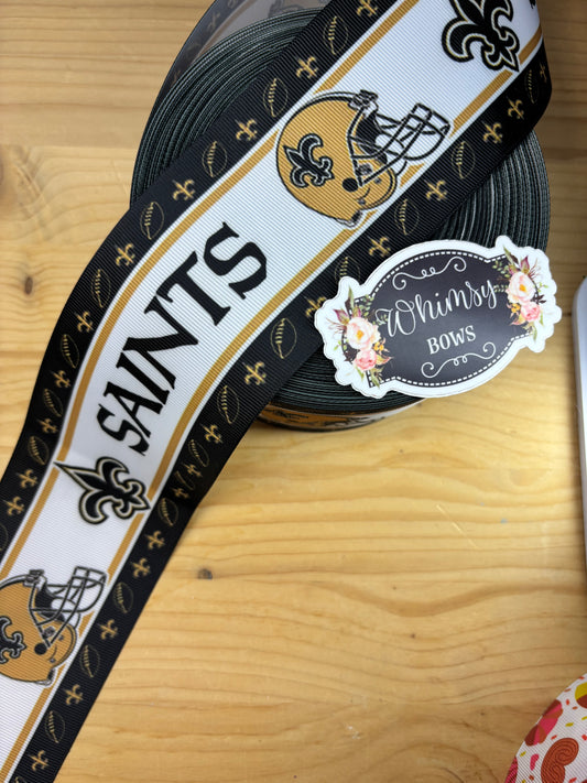 3 inch SAINTS GROSGRAIN RIBBON