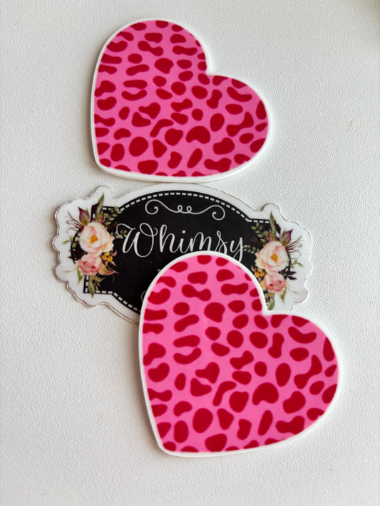 CHEETAH HEART    LARGE RESIN -