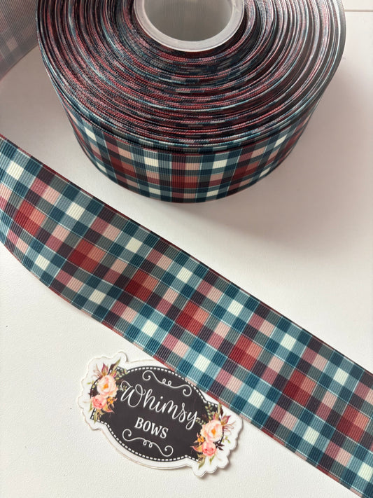 2 INCH HUNTER GREEN PLAID  RIBBON