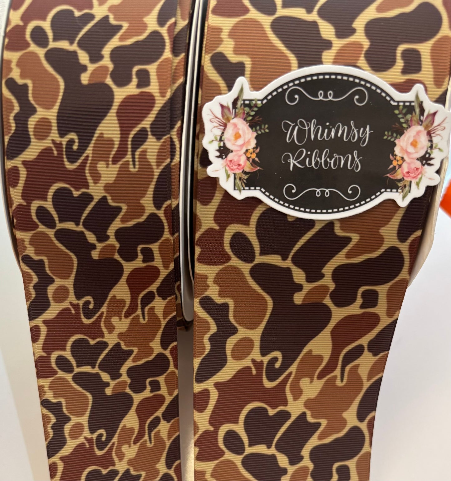 3  INCH -CAMO BROWN RIBBON -  -1 YARD