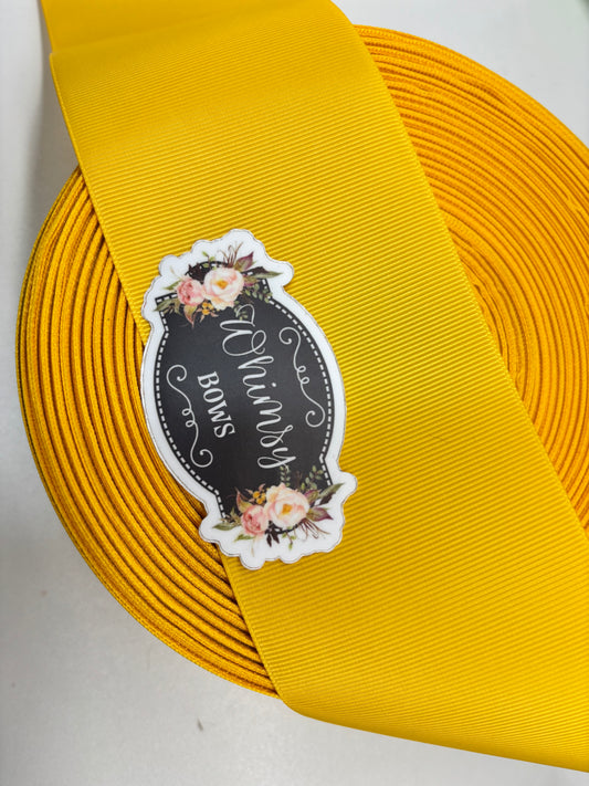 Yellow gold solid 3 inch grosgrain ribbon - 5 yard roll