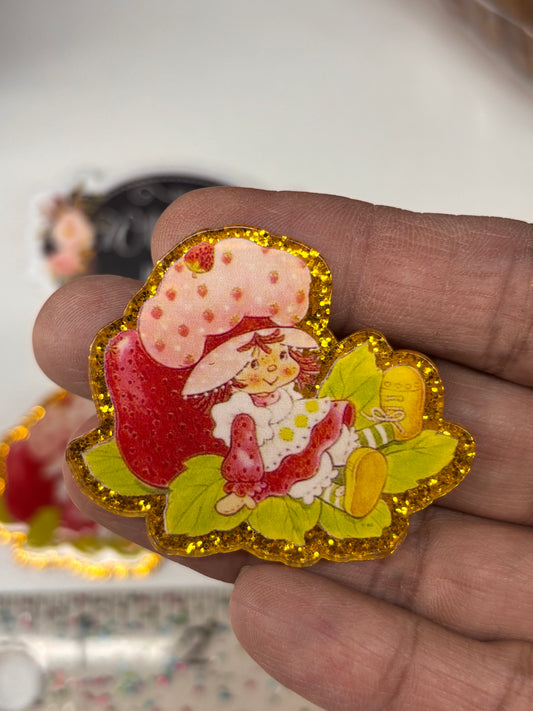Strawberry shortcake SMALL GLITTER Resin