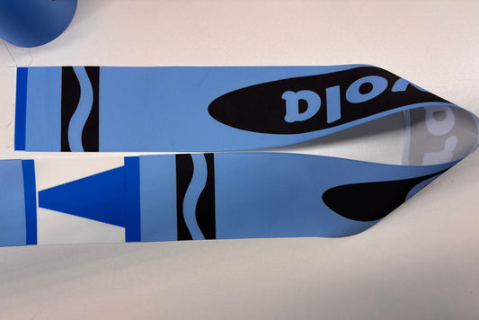 3 Inch BLUE  CRAYON STRIP 31 inches lighter than shown