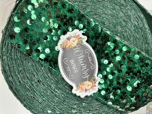 3 INCH HUNTER GREEN  SEQUIN 36  inches ***