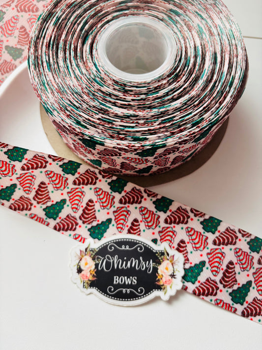 2inch HOLIDAY SNACK CAKE CHRISTMAS TREE  RIBBON