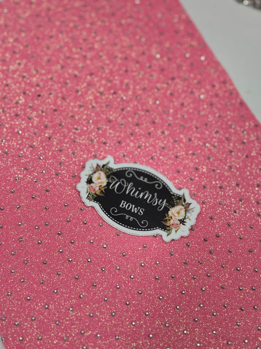 Faux soft sheet Rhinestone hot pink