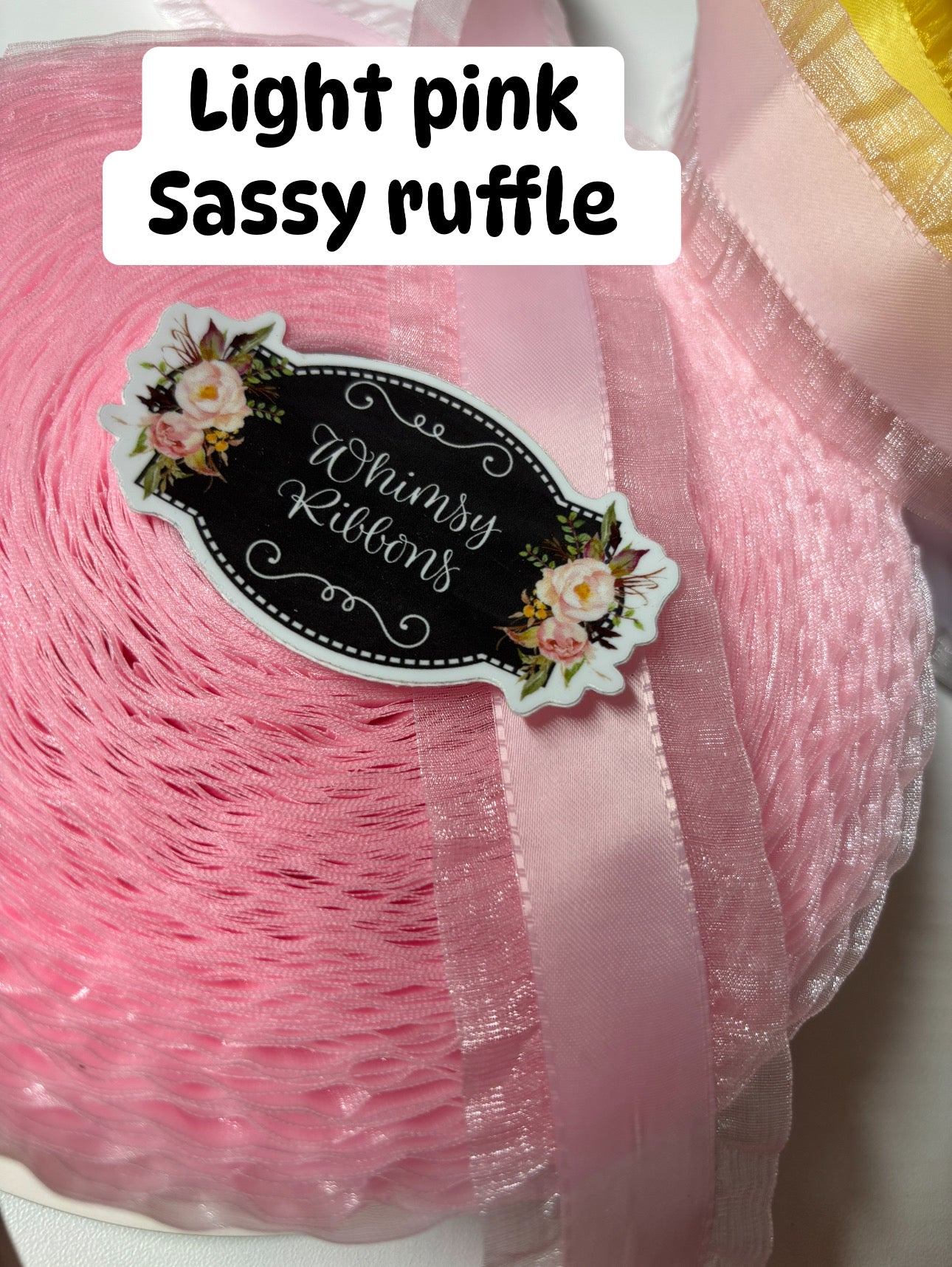1.5 INCH LIGHT ORCHID SASSY RUFFLE RIBBON