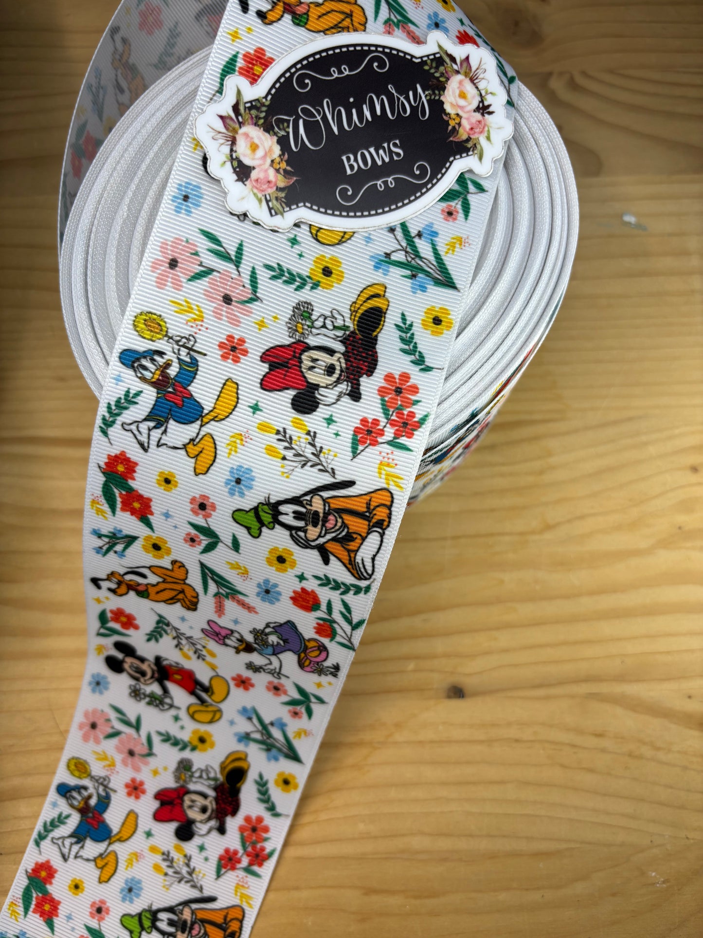 3 inch MICKEY AND FRIENDS GROSGRAIN RIBBON
