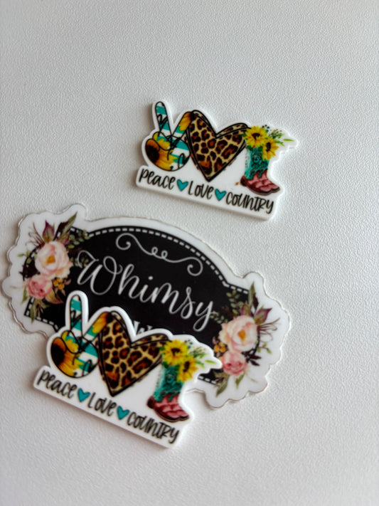 PEACE LOVE COUNTRY RESIN  SMALL