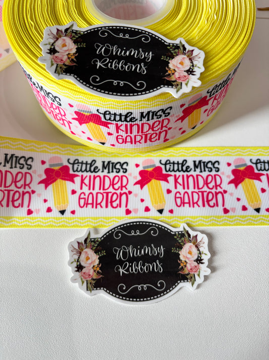 2 INCH - LITTLE MISS KINDERGARTEN PRINT   - 1 yard