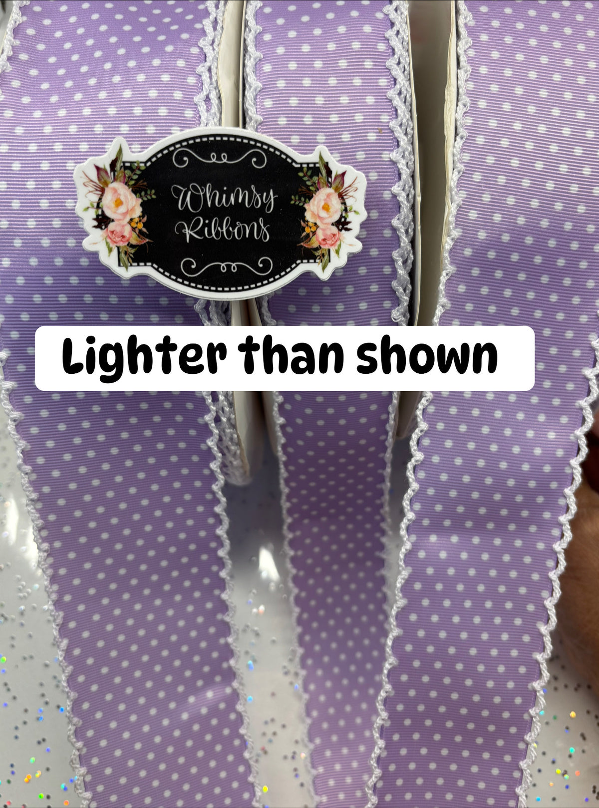 LIGHT ORCHID W WHITE POLKA DOTS MOONSTICH