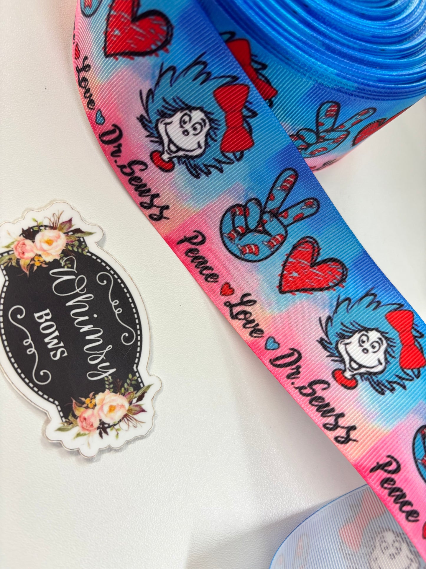 2 inch PEACE LOVE DR SEUSS. THING ONE THING TWO