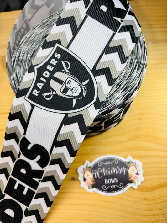 3 INCH RAIDERS PRINTED GROSGRAIN RIBBON