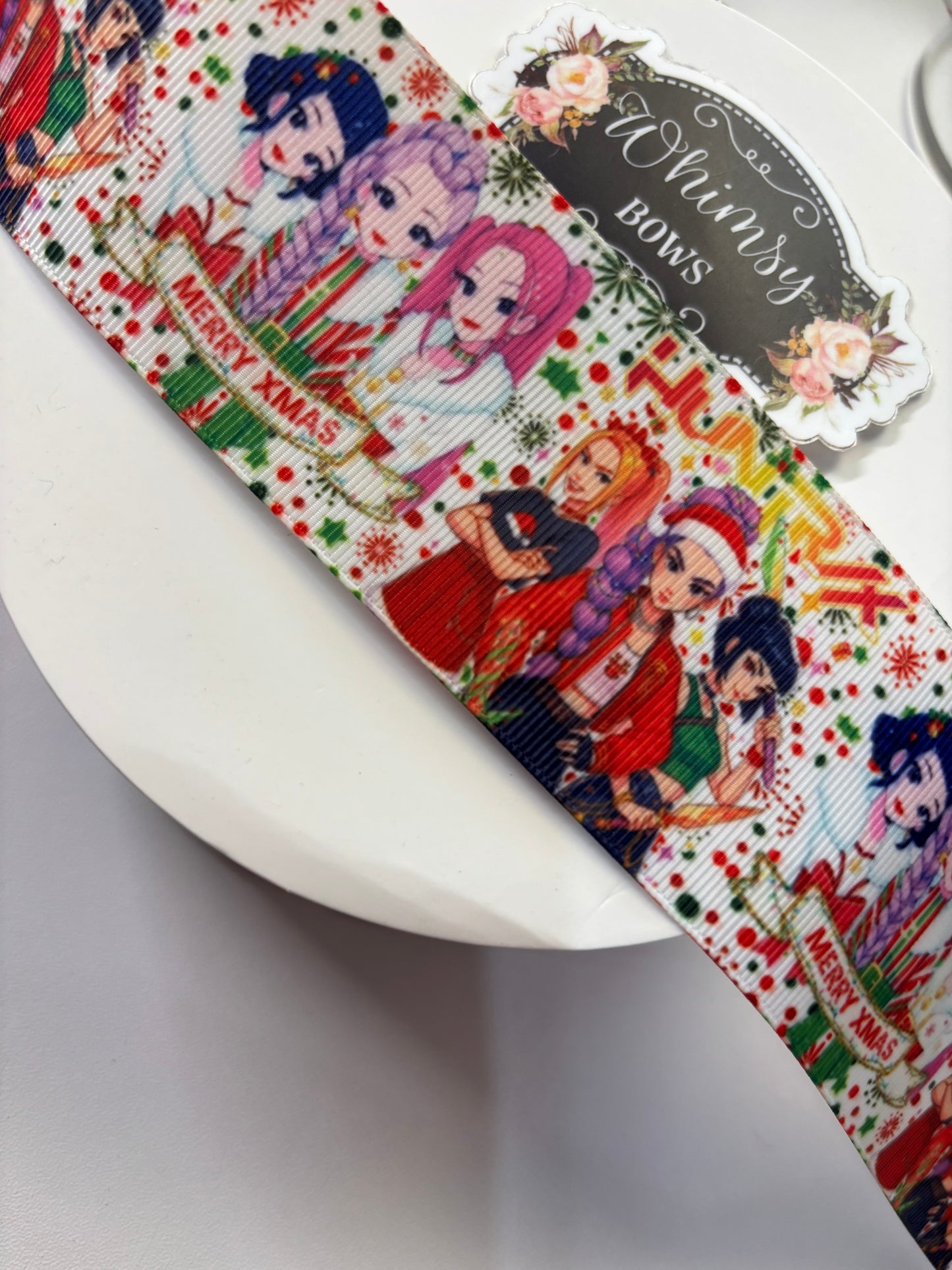 2 INCH HUNTRX CHRISTMAS KPOP DEMON HUNTER   RIBBON