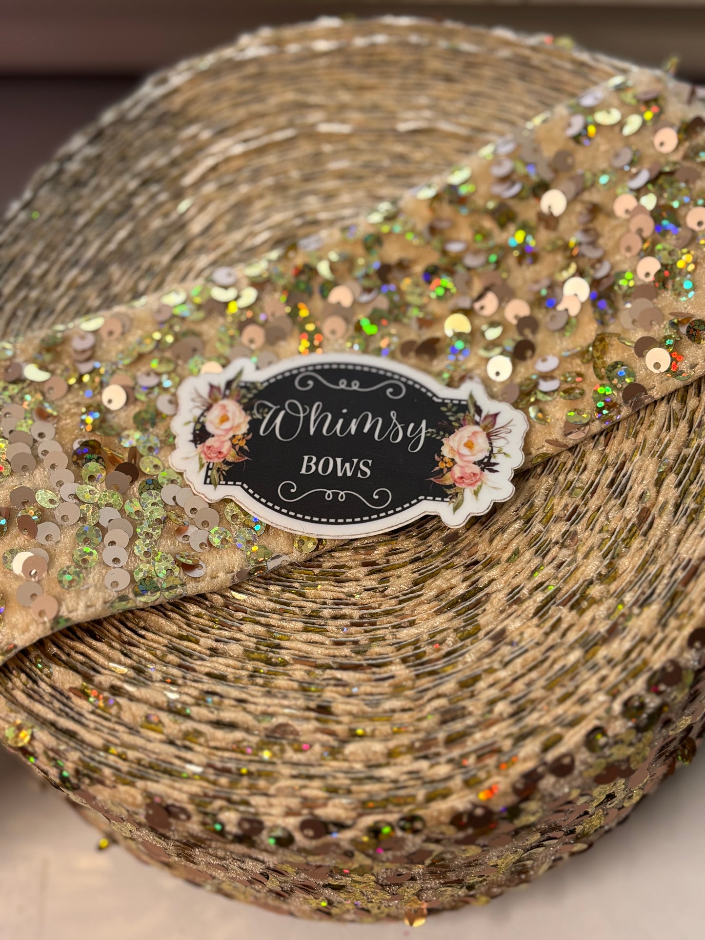 3 INCH OLD GOLD SEQUIN 36  inches