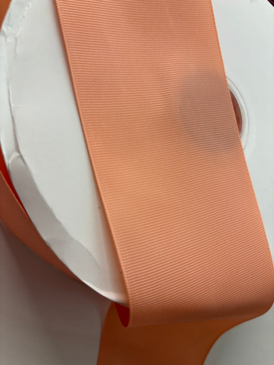 PEACH  solid 3 inch grosgrain ribbon - 5 yard roll