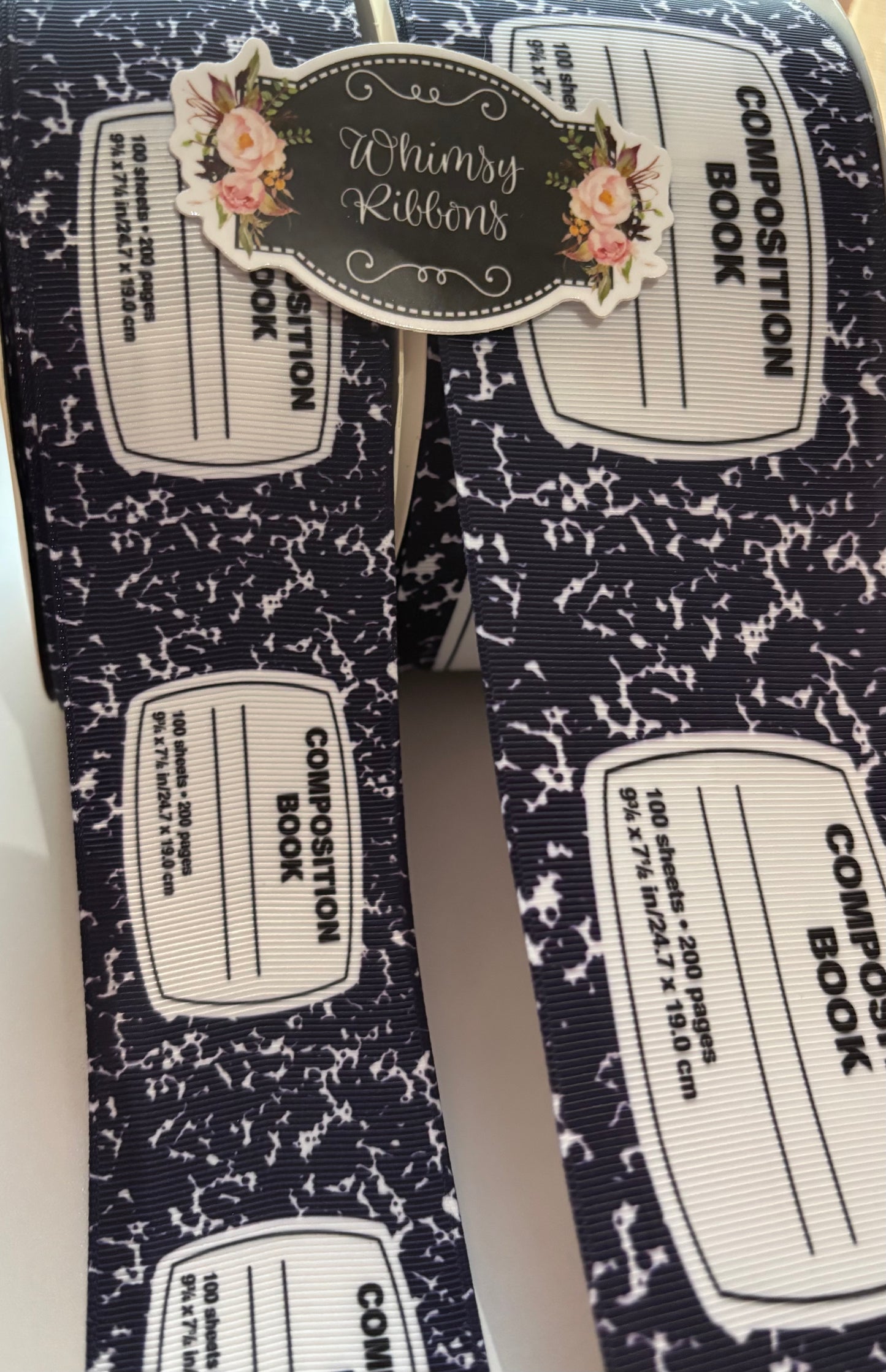 3  INCH NAVY  COMPOSITION PRINT   RIBBON -  -1 YARD