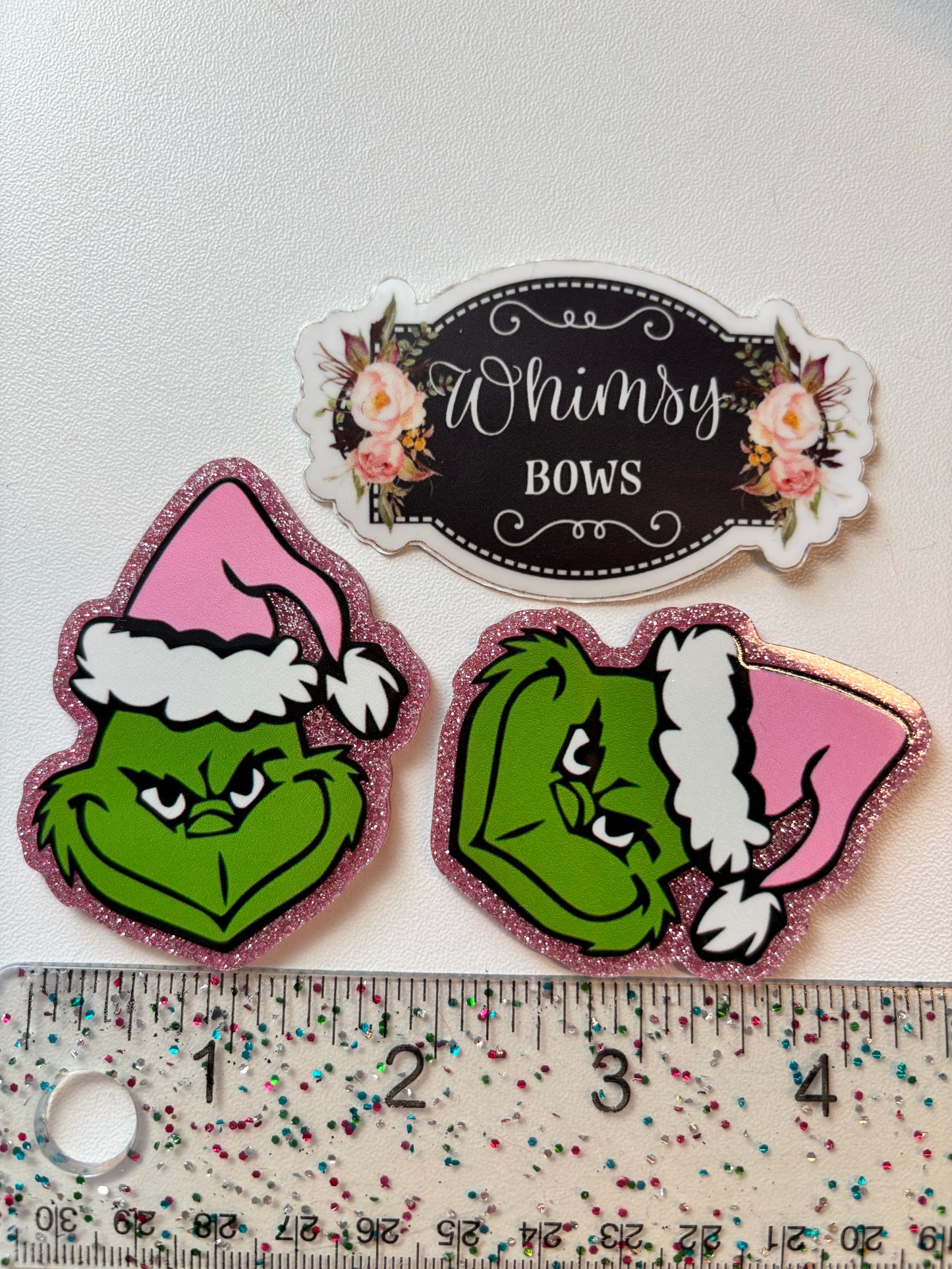 PINK GRINCH GLITTER Large Resin