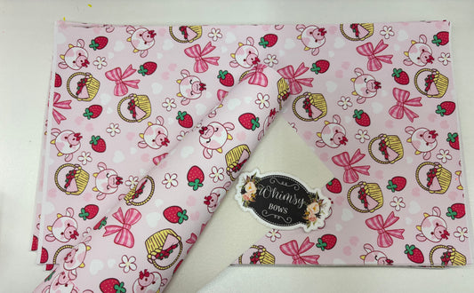 Faux thicker  cow with strawberries sheet 7.9 by 12.9 inches