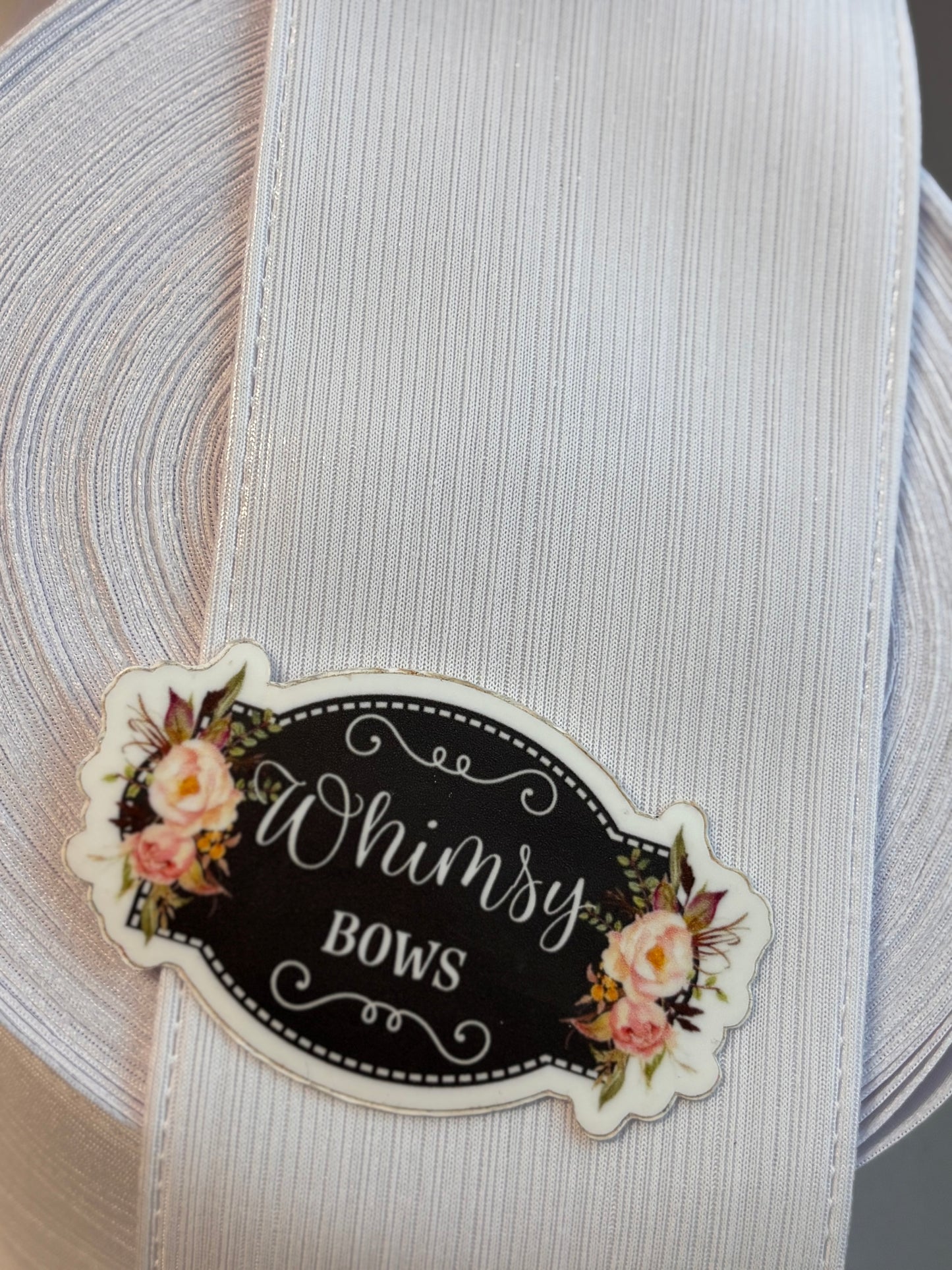 3 INCH  WHITE SOFT METALLIC  RIBBON