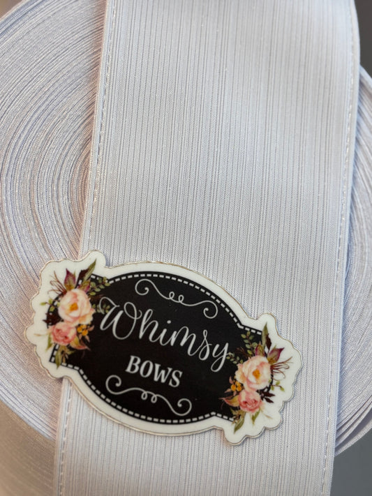 3 INCH  WHITE SOFT METALLIC  RIBBON