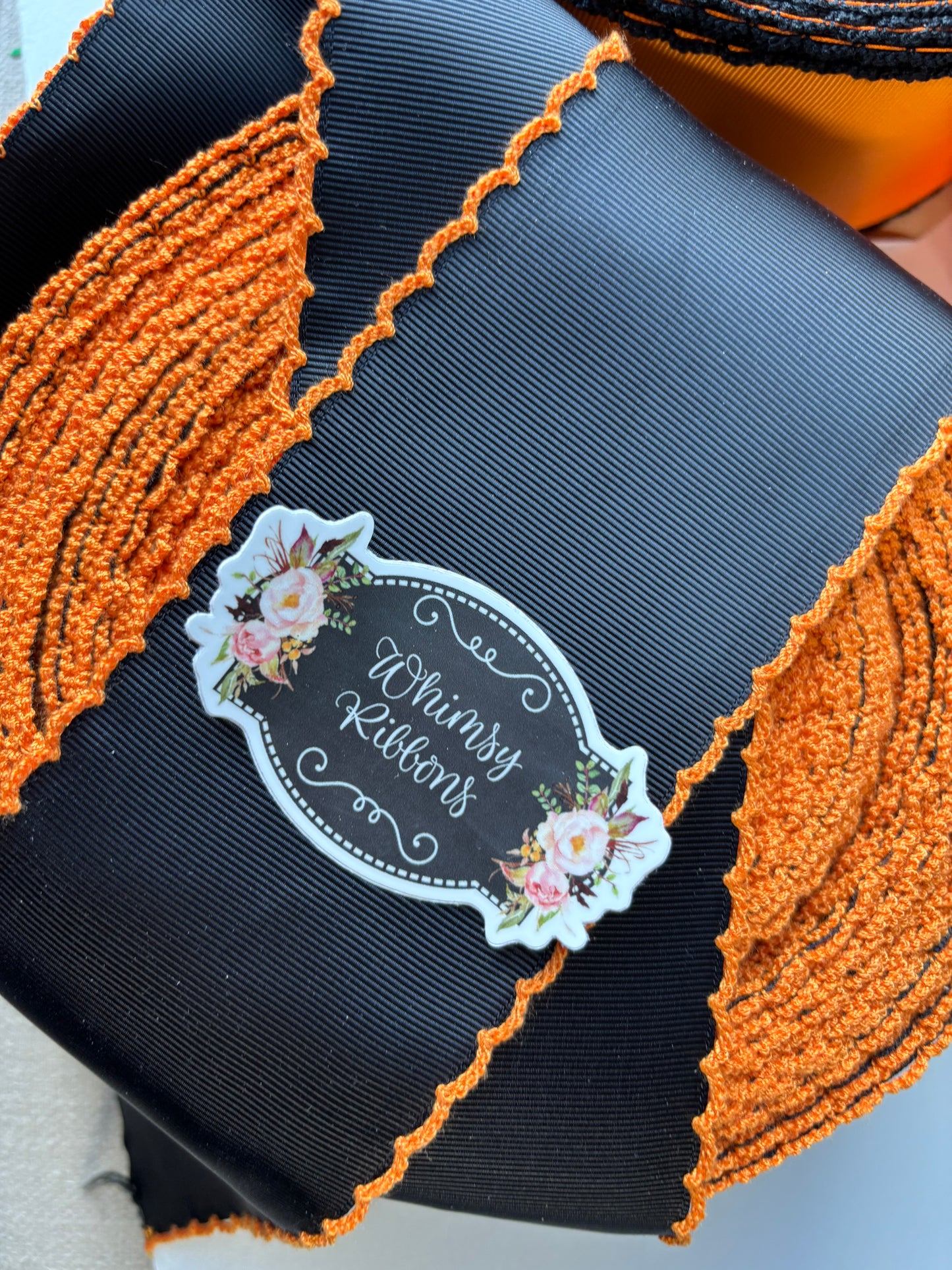 1.5. BLACK W ORANGE  STITCHING moonstitch