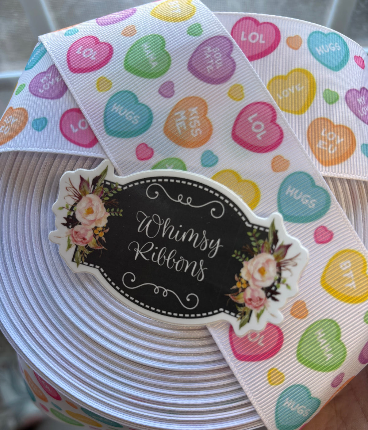 VALENTINES CONVERSATION HEARTS  CHOOSE SIZE AND YARDS
