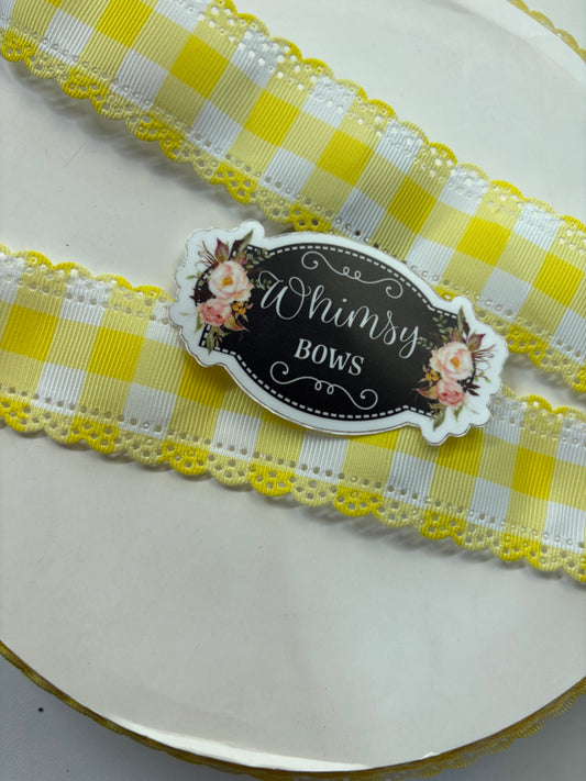 1.5 SCALLOPED RIBBON YELLOW