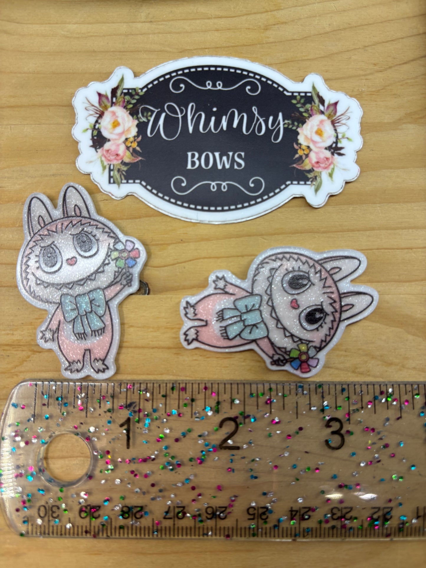 PINK LABUBU GLITTER RESIN SMALL