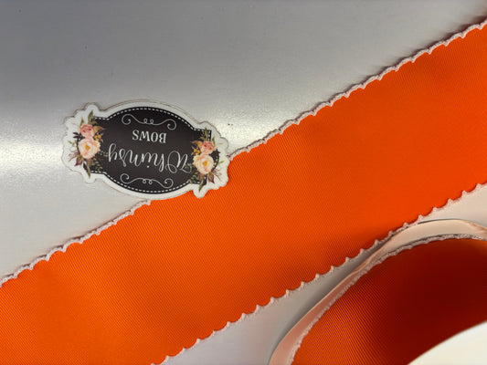 3 INCH ORANGE  WITH WHITE MOONSTITCH RIBBON