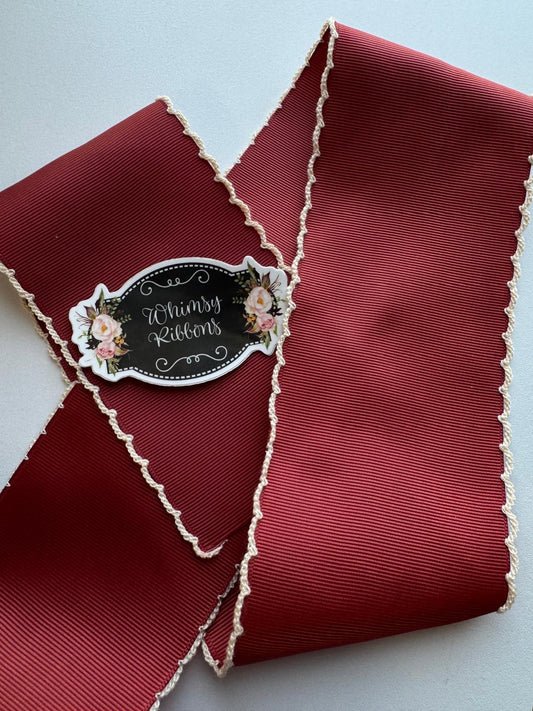 3 INCH MAROON WITH CREAM STITCHING