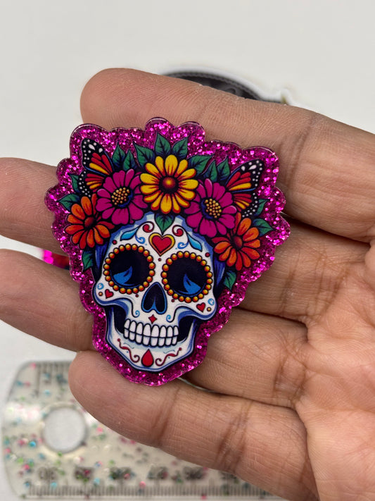 SUGAR SKULLS GLITTER   SMALL  Resin