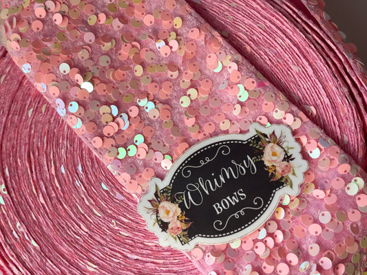 3 INCH LIGHT PINK WITH WHITE SEQUIN36 inches