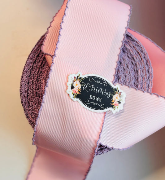 2 INCH LIGHT PINK WITH LILAC  MOONSTITCH STITCHING
