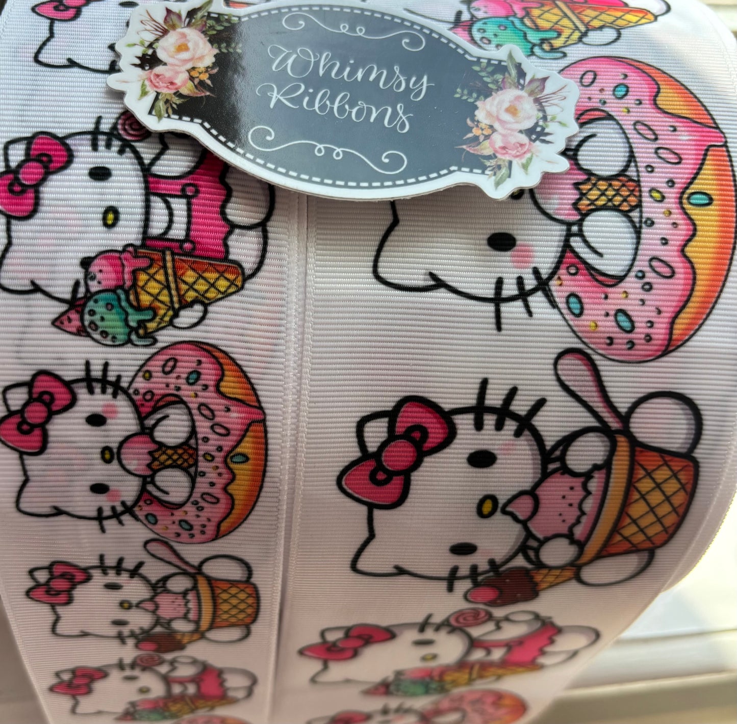 3  INCH -H KITTY ICE CREAM RIBBON -  -1 YARD