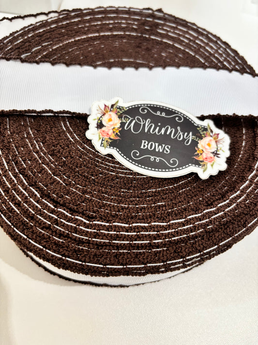 1.5. WHITE WITH BROWN   STITCHING