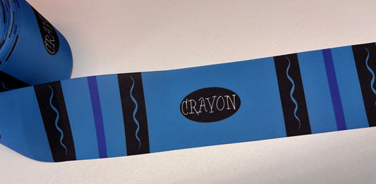 3 INCH DARKER TURQUOISE CRAYON  PRINT