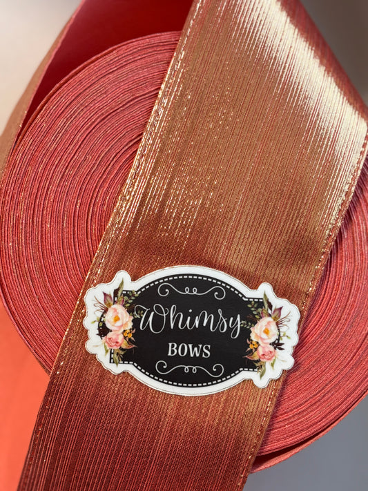 3 INCH  ROSE GOLD  SOFT METALLIC  RIBBON