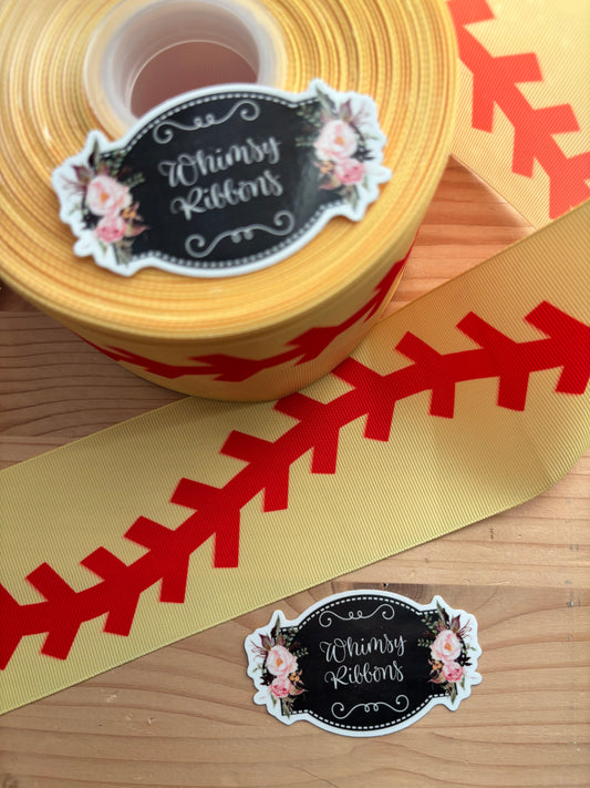 2 INCH - SOFTBALL LACES  PRINT   - 1 yard