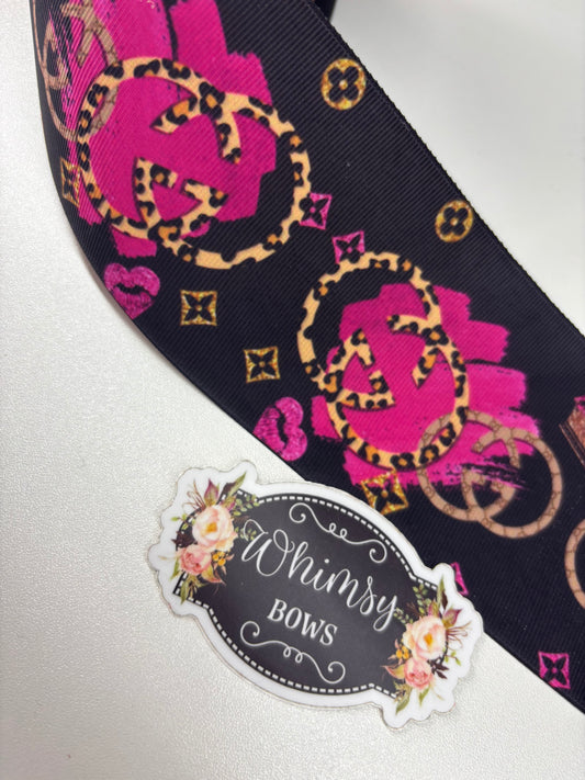 3 INCH Inspired  PRINT RIBBON SALE PRICE .75 YD