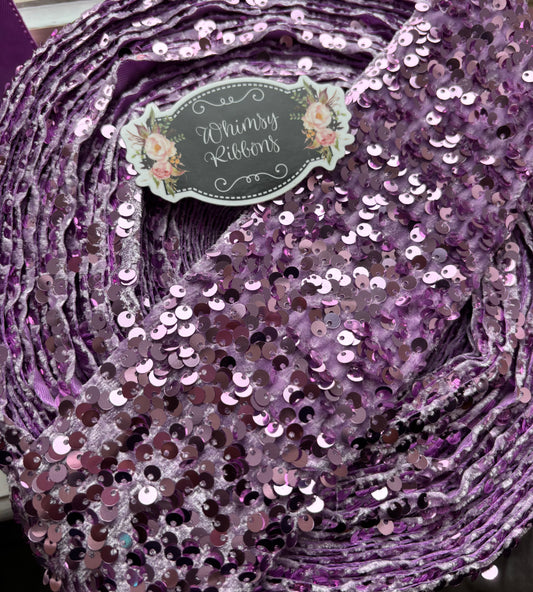 3 INCH DARKER  ORCHID SEQUIN - 1 yard - 36  inches ***