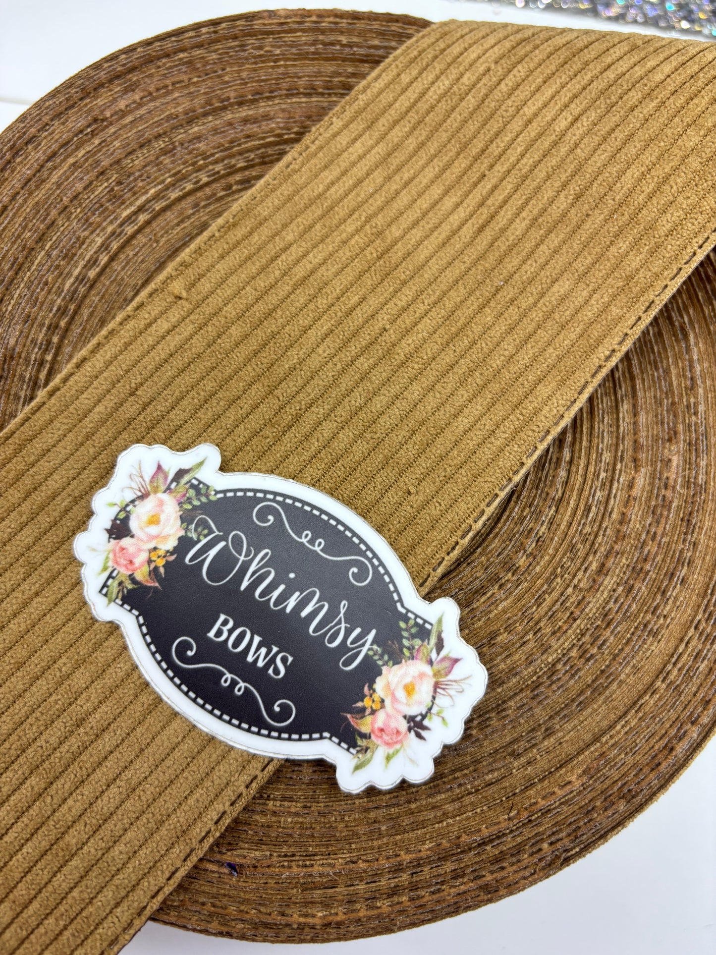 3 INCH CORDUROY. LIGHT BROWN COLOR  RIBBON