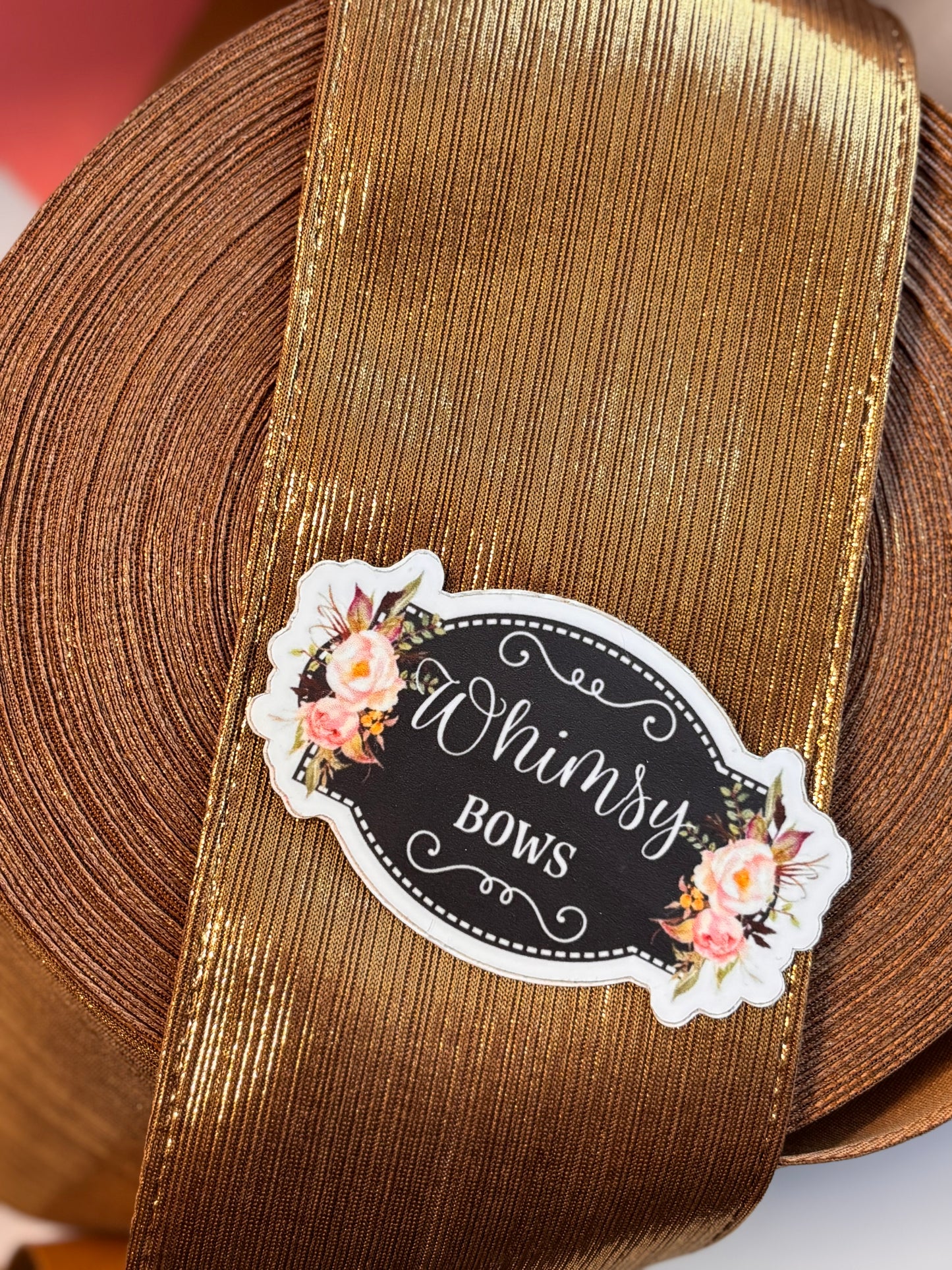 3 INCH OLD GOLD  SOFT METALLIC  RIBBON
