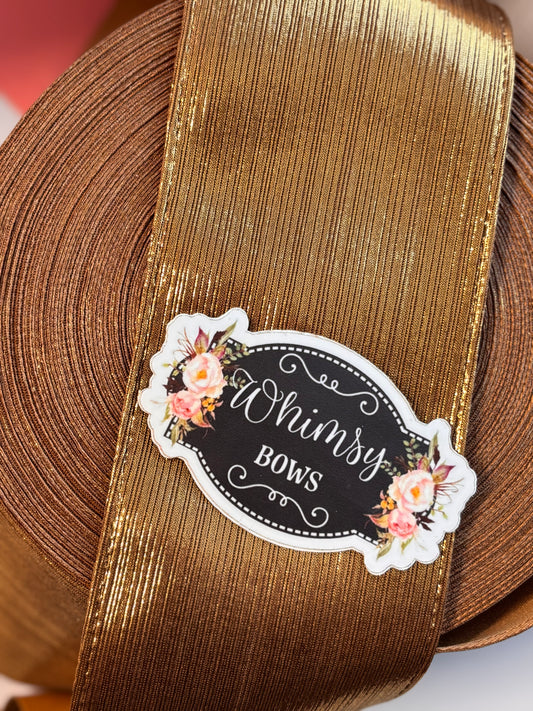 3 INCH OLD GOLD  SOFT METALLIC  RIBBON