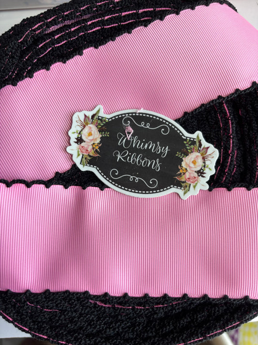 2 INCH  GERANIUM PINK WITH BLACK STITCHING