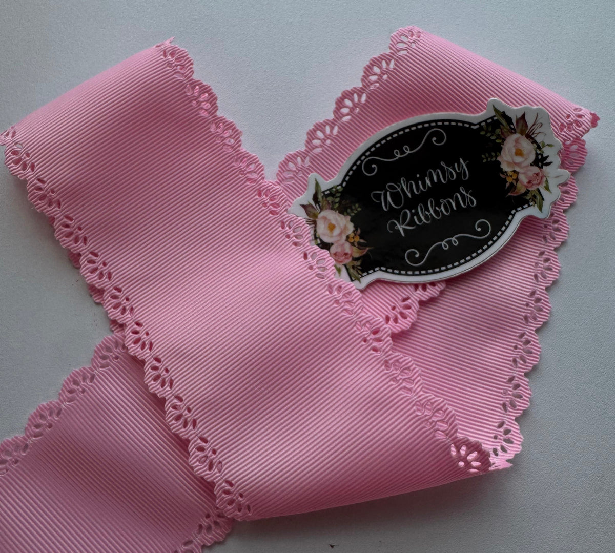 2.25 SOLID Grosgrain eyelet  ROSE PINK