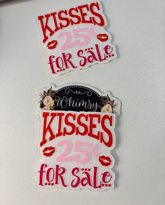 KISSES  valentines GLITTER RESIN